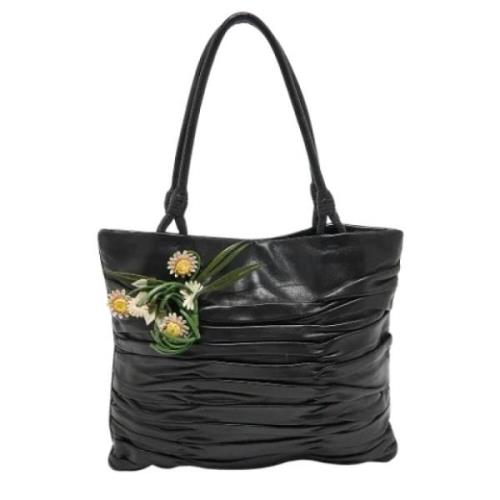 Pre-owned Leather totes Prada Vintage , Black , Dames