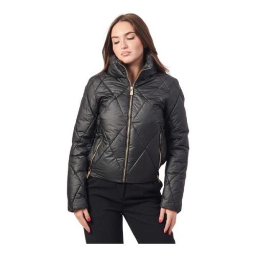 Korte Gewatteerde Regenjas Zwart YES ZEE , Black , Dames