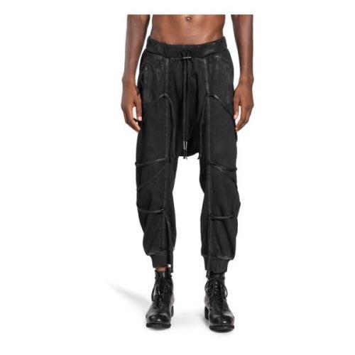 Zwarte Gecoate Katoenen Sweatpants Boris Bidjan Saberi , Black , Heren