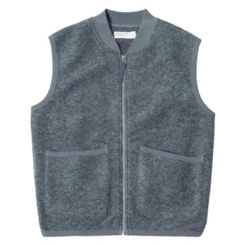 Grijze Marl Rits Wollen Vest Universal Works , Gray , Heren