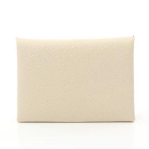 Pre-owned Fabric wallets Hermès Vintage , White , Dames