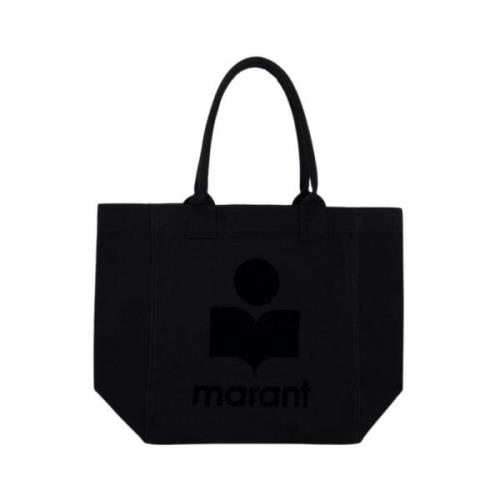 Zwarte Katoenen Tote Tas met Magnetische Sluiting Isabel Marant , Blac...