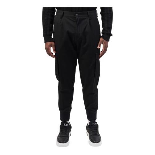 Slim Fit Trendy Broek met Cargo Zakken Hugo Boss , Black , Heren