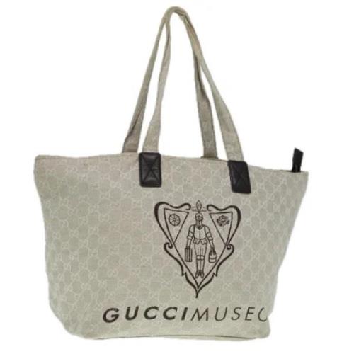 Pre-owned Canvas totes Gucci Vintage , Beige , Dames