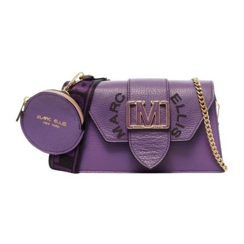 Lila Kleine Leren Crossbody Tas Marc Ellis , Purple , Dames