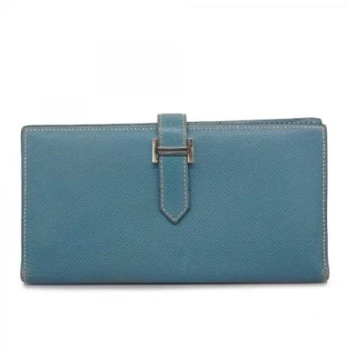 Pre-owned Fabric wallets Hermès Vintage , Blue , Dames