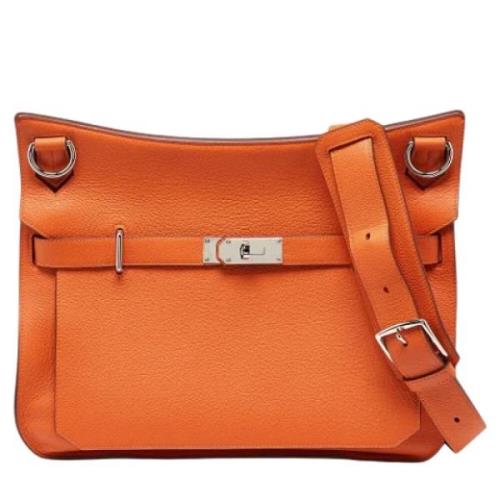 Pre-owned Leather shoulder-bags Hermès Vintage , Orange , Dames