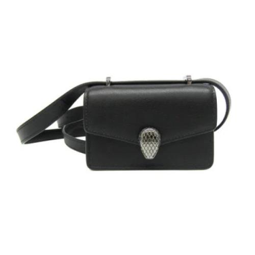 Pre-owned Leather shoulder-bags Bvlgari Vintage , Black , Dames