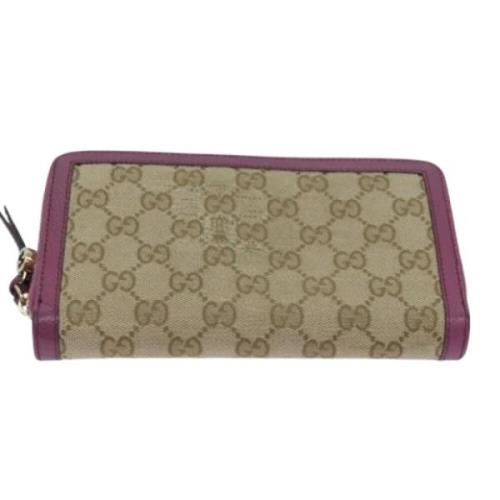 Pre-owned Canvas wallets Gucci Vintage , Beige , Dames