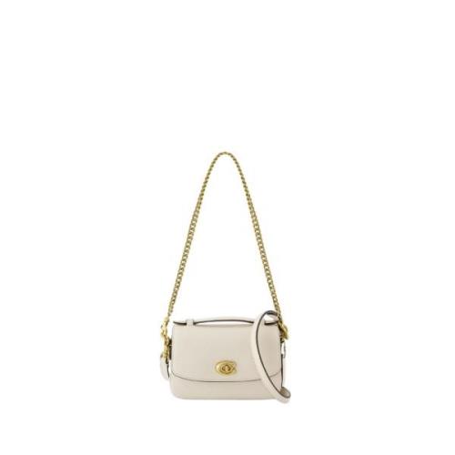 Witte Leren Crossbody Tas Flap Sluiting Coach , White , Dames