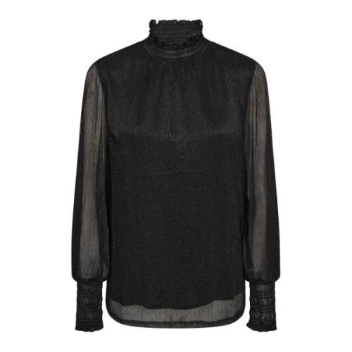 Elegante Glam Lange Mouw Blouse Zwart MOS Mosh , Black , Dames