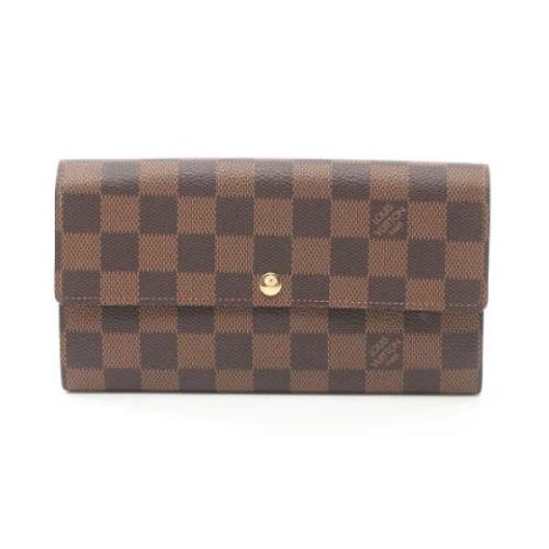 Pre-owned Leather wallets Louis Vuitton Vintage , Brown , Dames