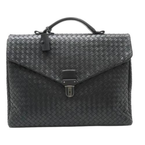 Pre-owned Leather briefcases Bottega Veneta Vintage , Black , Heren