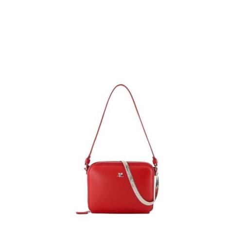 Rode Leren Cloud Chained Tas Courrèges , Red , Dames