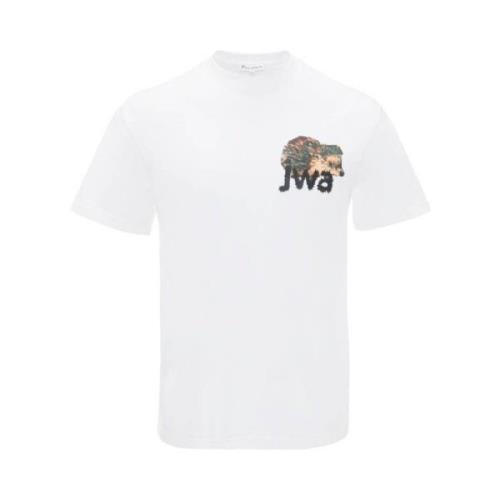 Grafische Print Katoenen T-shirt JW Anderson , White , Heren