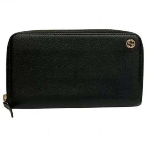 Pre-owned Leather wallets Gucci Vintage , Black , Dames