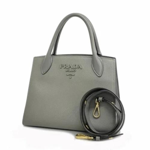 Pre-owned Leather prada-bags Prada Vintage , Gray , Dames