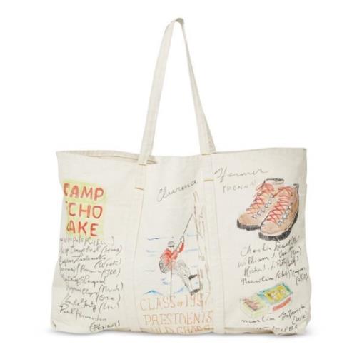 Handgeschilderde Canvas Tote Bag President's , White , Dames