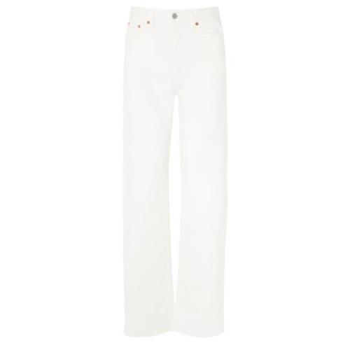 Wijde Pijp Witte Broek Sporty & Rich , White , Dames