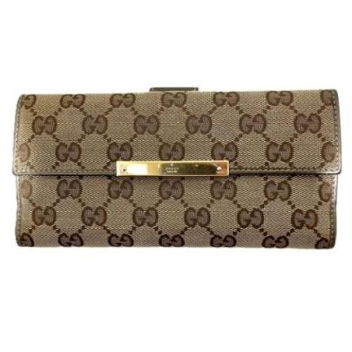 Pre-owned Canvas wallets Gucci Vintage , Brown , Dames