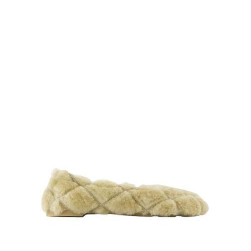 Shearling Ballerina - Beige Kleur Burberry , Beige , Dames