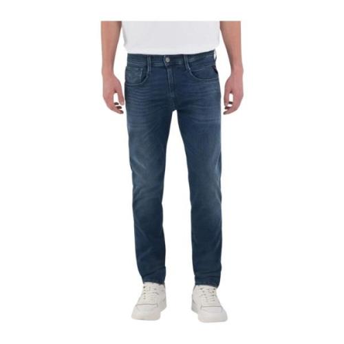 Donkerblauwe Denim Jeans Replay , Blue , Heren