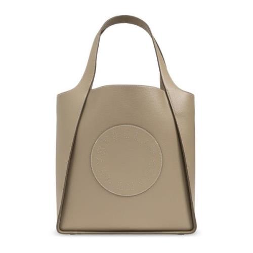 Vegan leren shopper tas Logo Stella McCartney , Beige , Dames