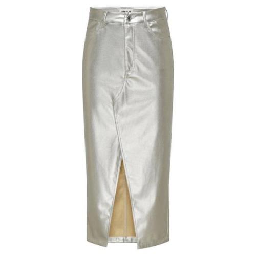 Metalen Lange Rok met Elyna Stijl Only , Gray , Dames