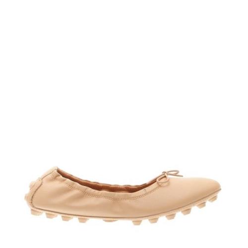 Beige Leren Ballerina Schoenen Elegant Ontwerp Tod's , Beige , Dames