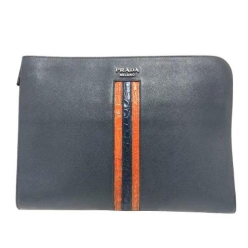 Pre-owned Leather prada-bags Prada Vintage , Blue , Dames