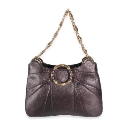 Pre-owned Leather gucci-bags Gucci Vintage , Purple , Dames