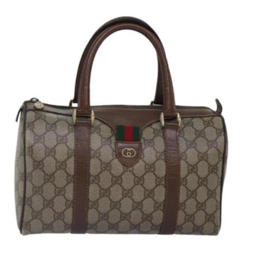 Pre-owned Canvas travel-bags Gucci Vintage , Beige , Dames