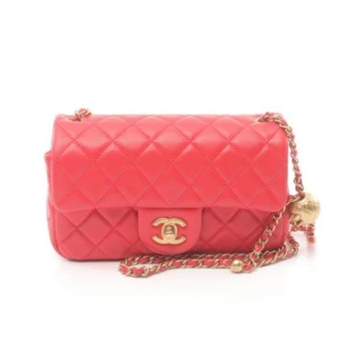 Pre-owned Leather chanel-bags Chanel Vintage , Red , Dames