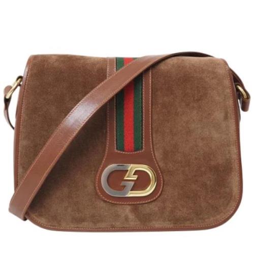 Pre-owned Suede gucci-bags Gucci Vintage , Brown , Dames