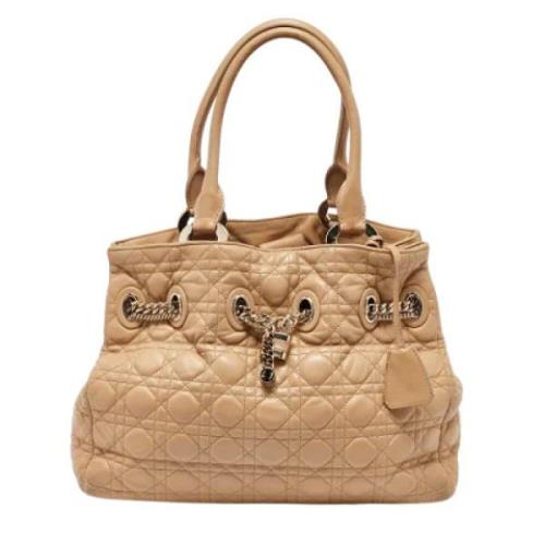 Pre-owned Leather dior-bags Dior Vintage , Beige , Dames