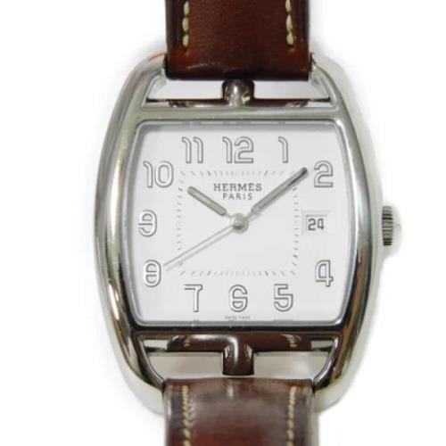 Pre-owned Stainless Steel watches Hermès Vintage , White , Dames