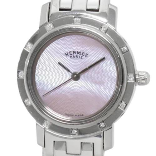 Pre-owned Metal watches Hermès Vintage , Pink , Dames