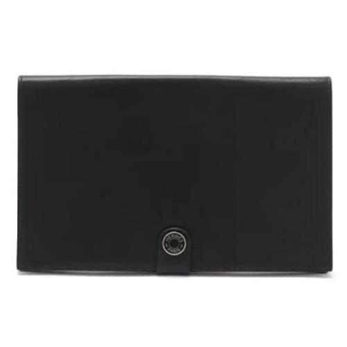 Pre-owned Leather wallets Hermès Vintage , Black , Dames