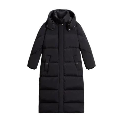 Zwarte Aurora Long Parka met Street-Style Details Woolrich , Black , D...