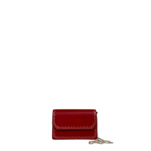 Pre-owned Leather shoulder-bags Cartier Vintage , Red , Dames