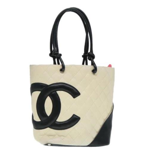 Pre-owned Leather handbags Chanel Vintage , White , Dames