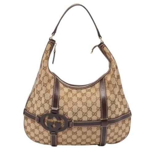 Pre-owned Leather gucci-bags Gucci Vintage , Beige , Dames