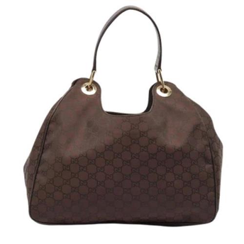 Pre-owned Leather handbags Gucci Vintage , Brown , Dames