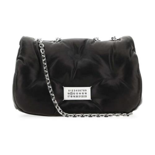 Zwarte Nappa Leren Glam Slam Schoudertas Maison Margiela , Black , Dam...