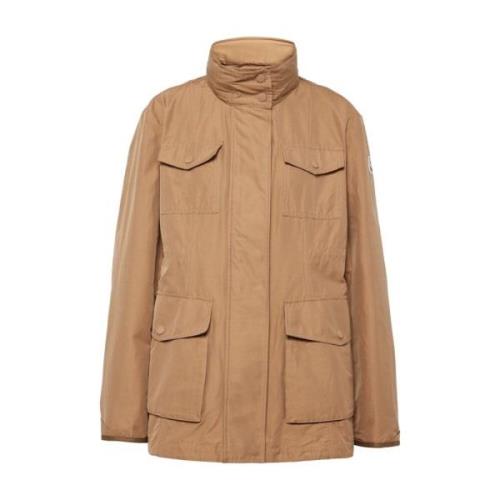 Bruine Knoopmix Jas Moncler , Brown , Dames