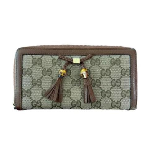 Pre-owned Canvas wallets Gucci Vintage , Brown , Dames