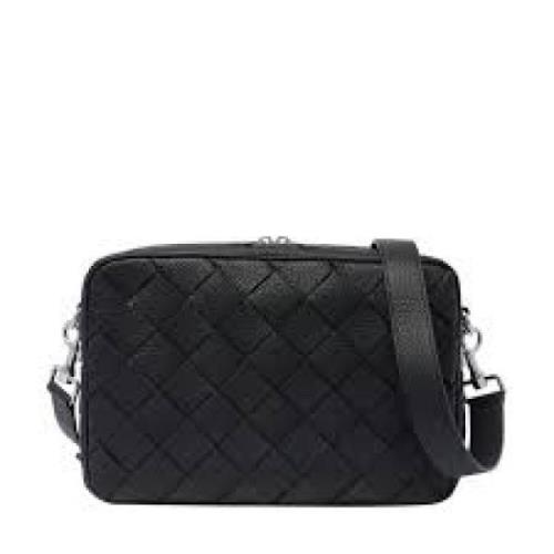 Stijlvolle Leren Tas Bottega Veneta , Black , Heren