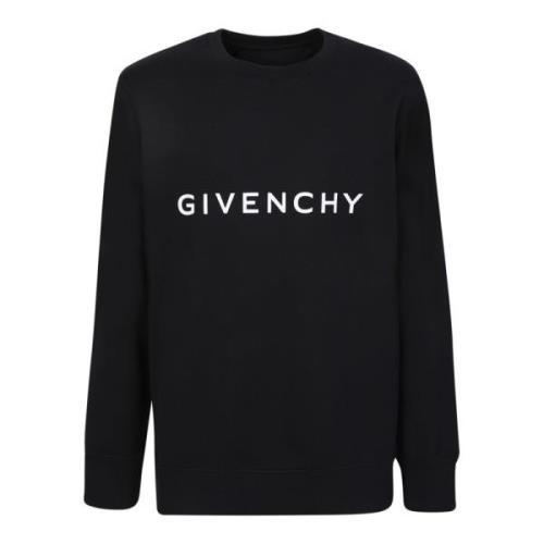 Zwarte Sweatshirt met Contrasterend Logo Givenchy , Black , Heren