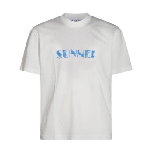 Off White Katoenen T-shirt en Polo Sunnei , White , Heren