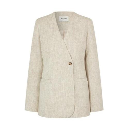 Asymmetrische Knoop Blazer met Split Modström , Beige , Dames